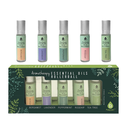 Aromatherapy Essential Oils Rollerballs (Bergamot, Lavender, Peppermint, Rosehip, Tea Tree)-1