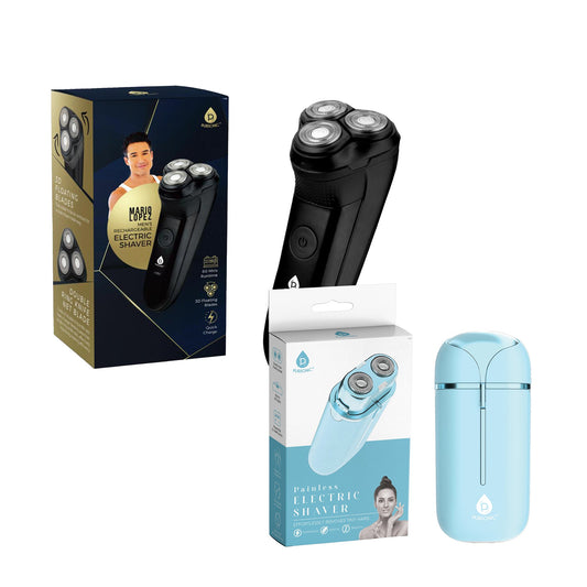 Ultimate Shaving Power Bundle: Mario Lopez Men's Rechargeable Electric Shaver & Painless Electric Shaver-0