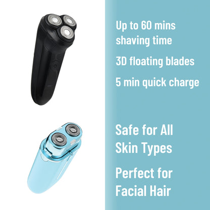 Ultimate Shaving Power Bundle: Mario Lopez Men's Rechargeable Electric Shaver & Painless Electric Shaver-3