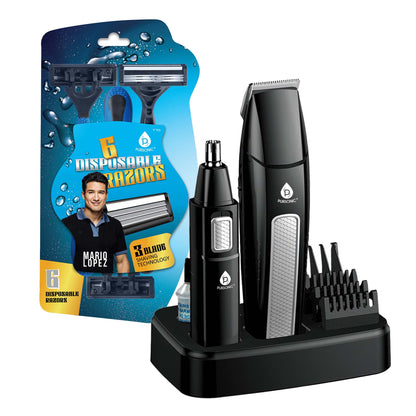 Mario Lopez Ultimate Grooming Set – 10-Piece Hair, Beard & Body Grooming Kit + Disposable Razors-0