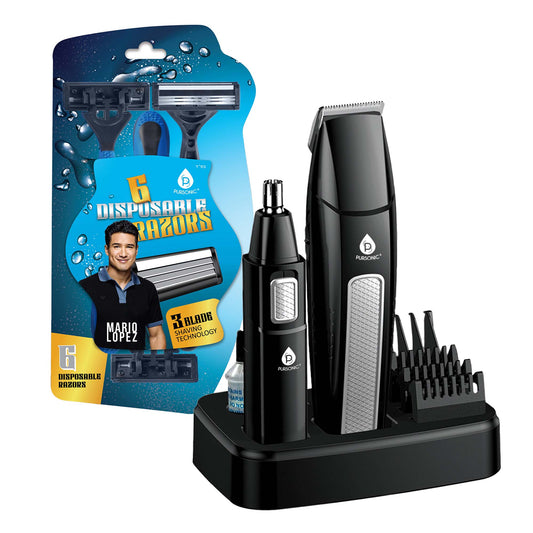 Mario Lopez Ultimate Grooming Set – 10-Piece Hair, Beard & Body Grooming Kit + Disposable Razors-0