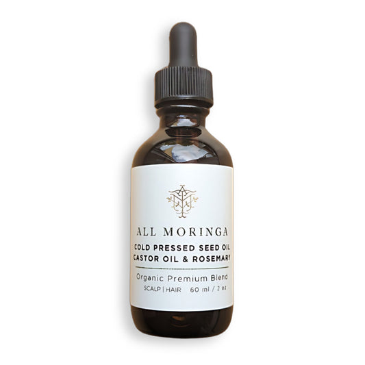Premium Organic scalp and Hair strengthening Treatment with Moringa Seed Oil, Castor Oil, Rosemary & Vitamin E For Enhanced Scalp Nourishment, Hexane-Free 2 Ounce-0