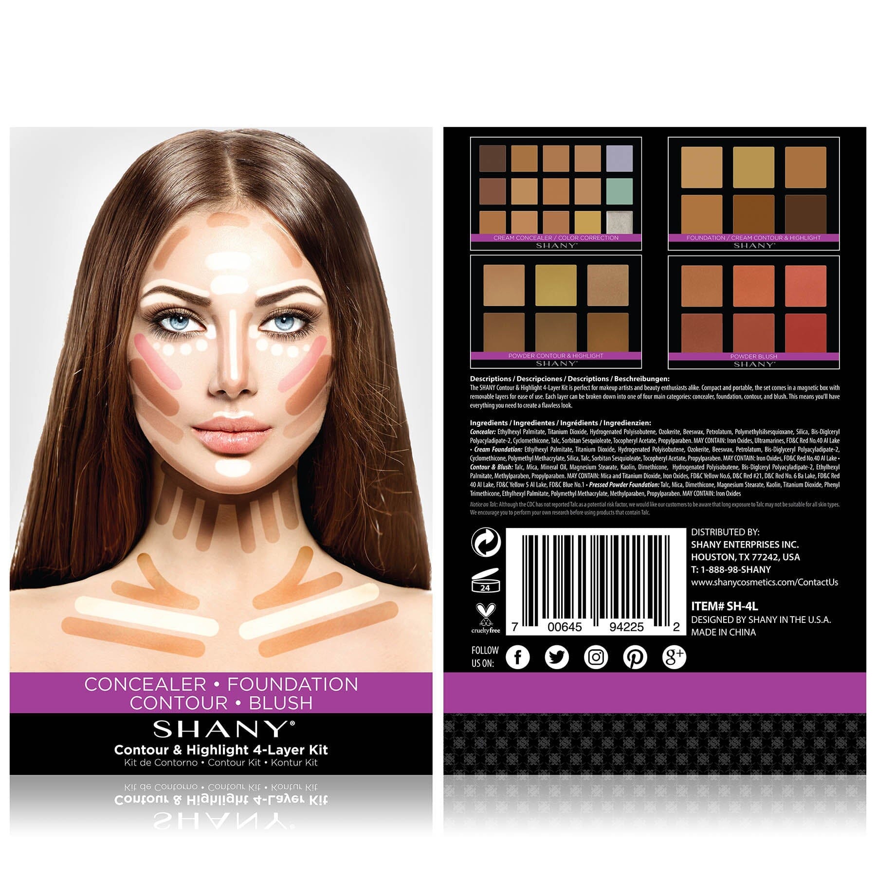 4-Layer Contour and Highlight Makeup Kit-4