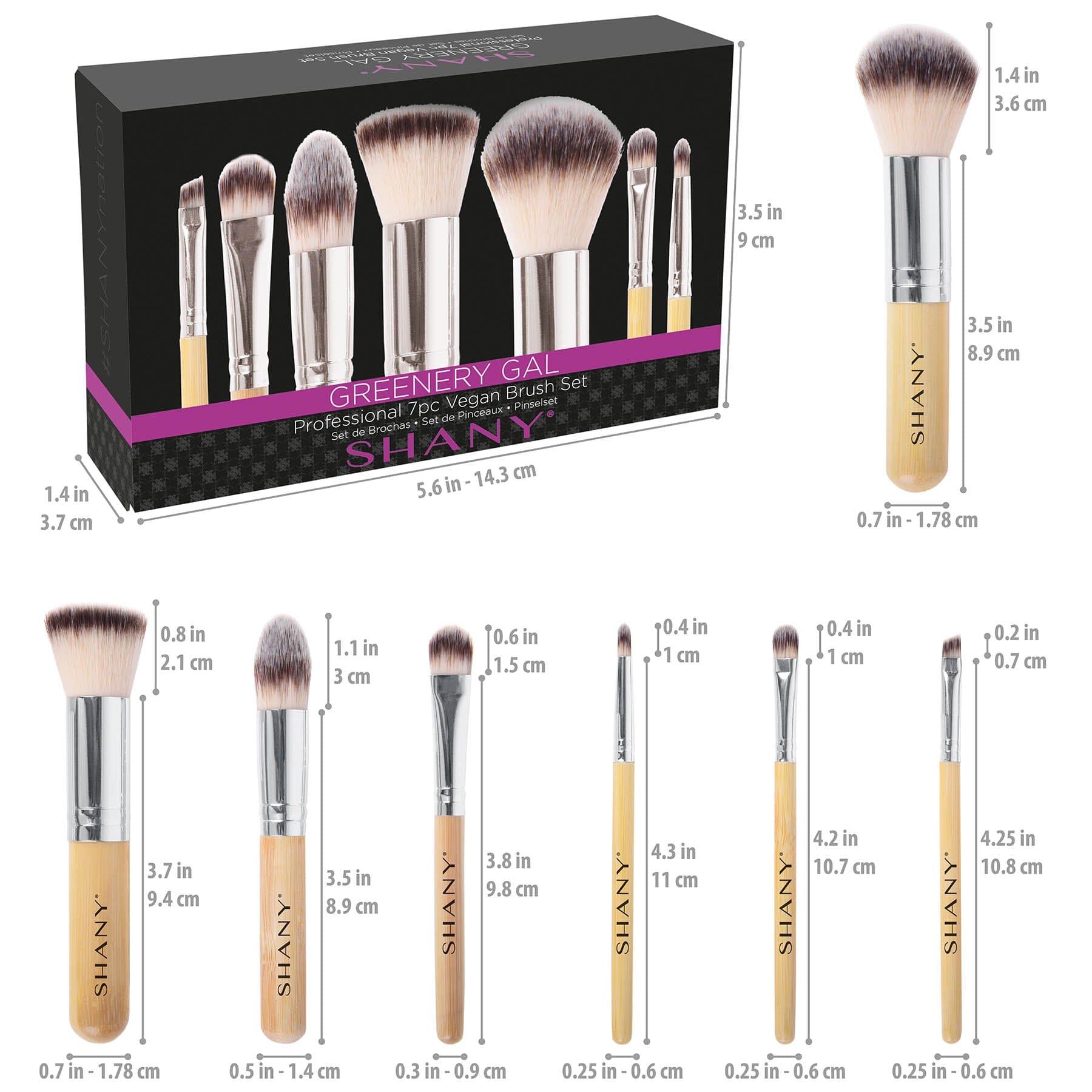 I love Bamboo - 7pc Petite Pro Bamboo brush set with Carrying Case-3