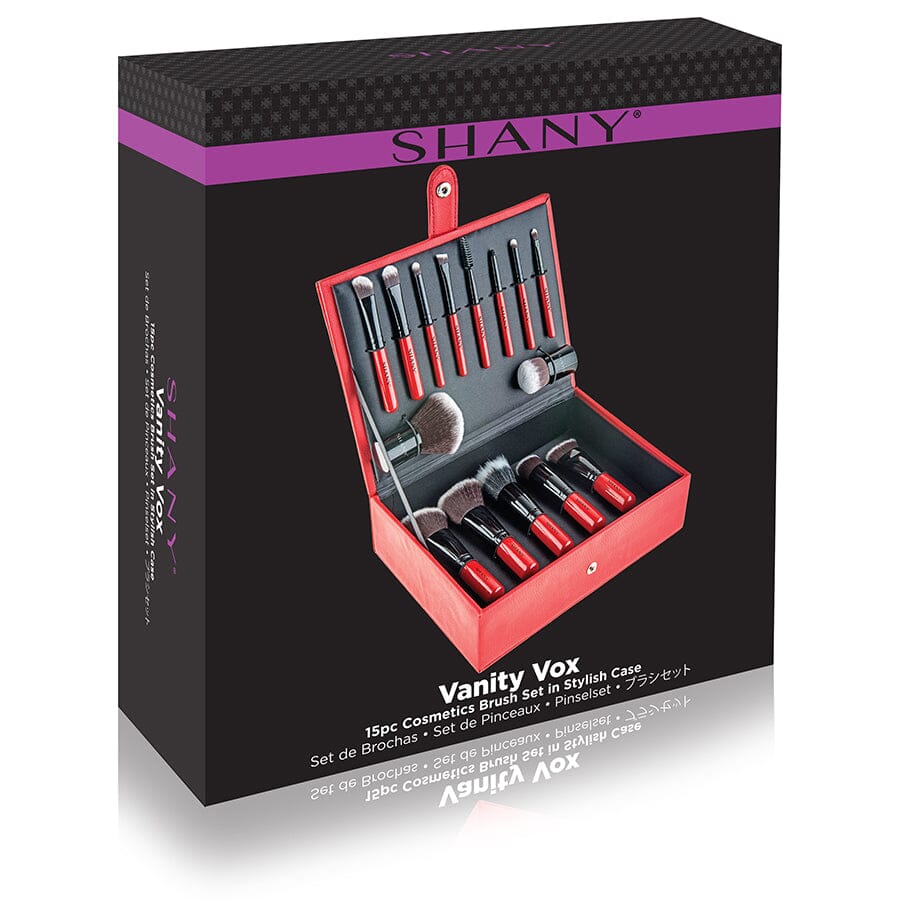 Vanity Vox- 15 Piece Premium Brush Set with Stylish Storage Box and Stand-1