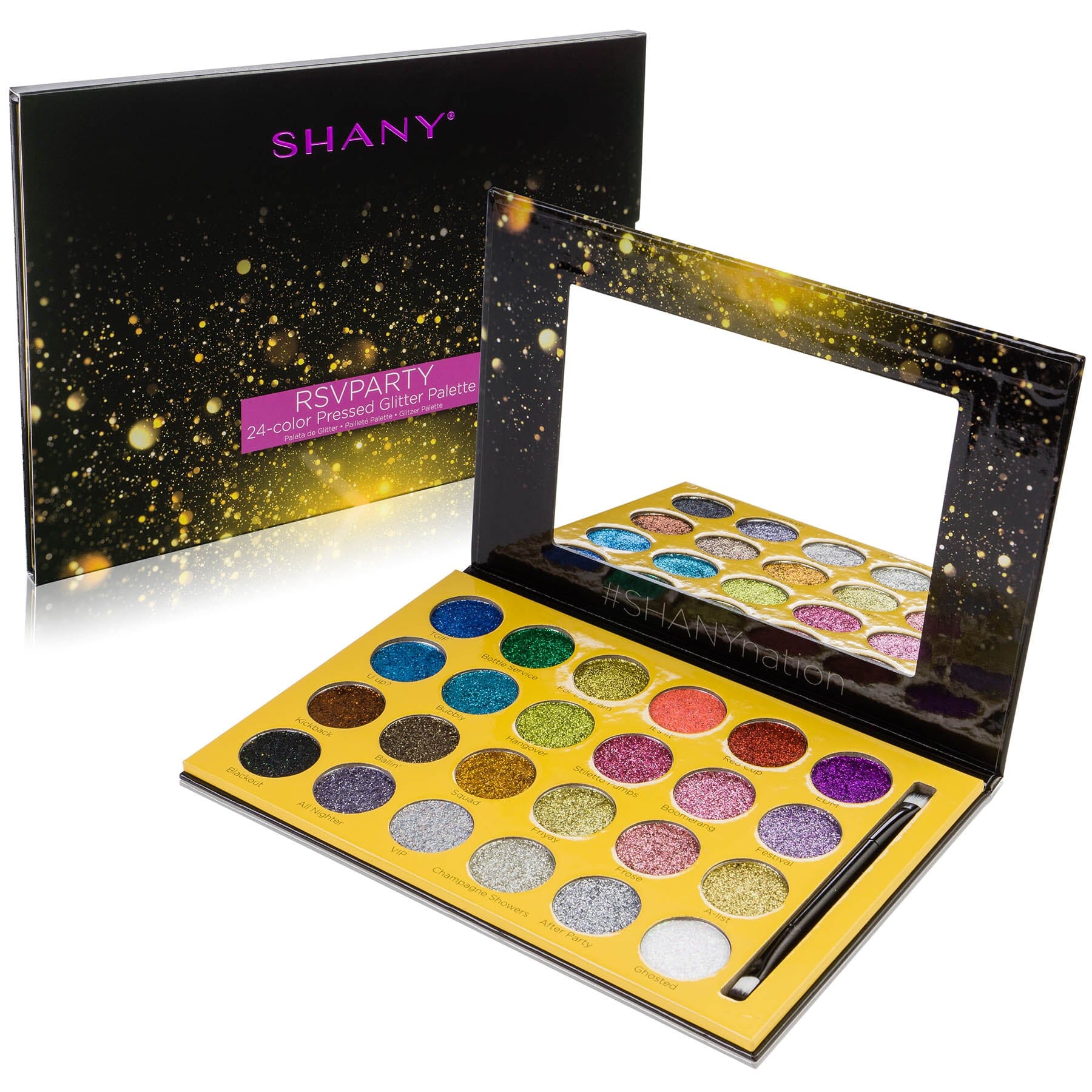RSVParty Glitter Palette - 24 Pressed Glitter Pigments for Face and Body-1
