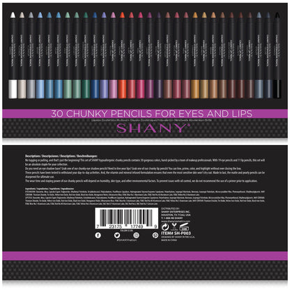 Chunky Makeup Pencils For Eyes and Lips W Vitamin E & Aloe Vera - 30 Colors-2