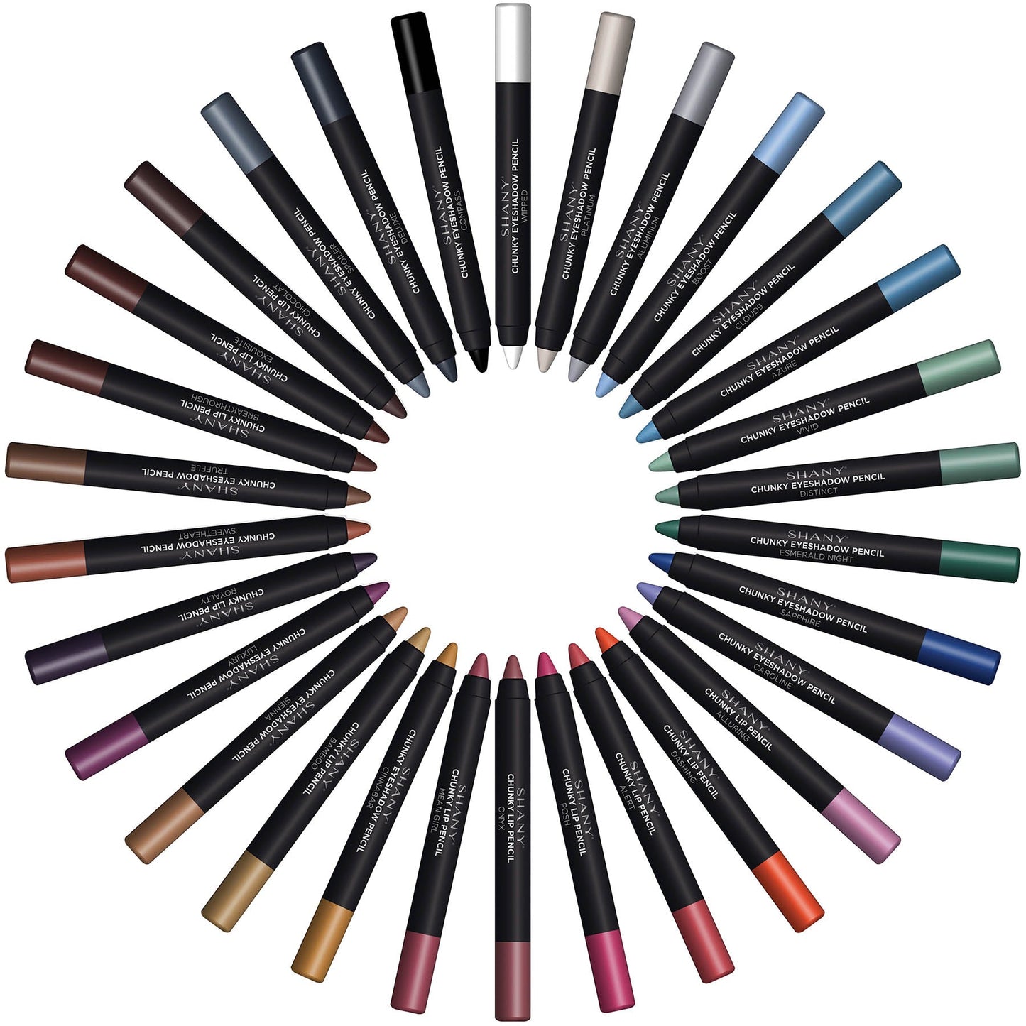 Chunky Makeup Pencils For Eyes and Lips W Vitamin E & Aloe Vera - 30 Colors-1