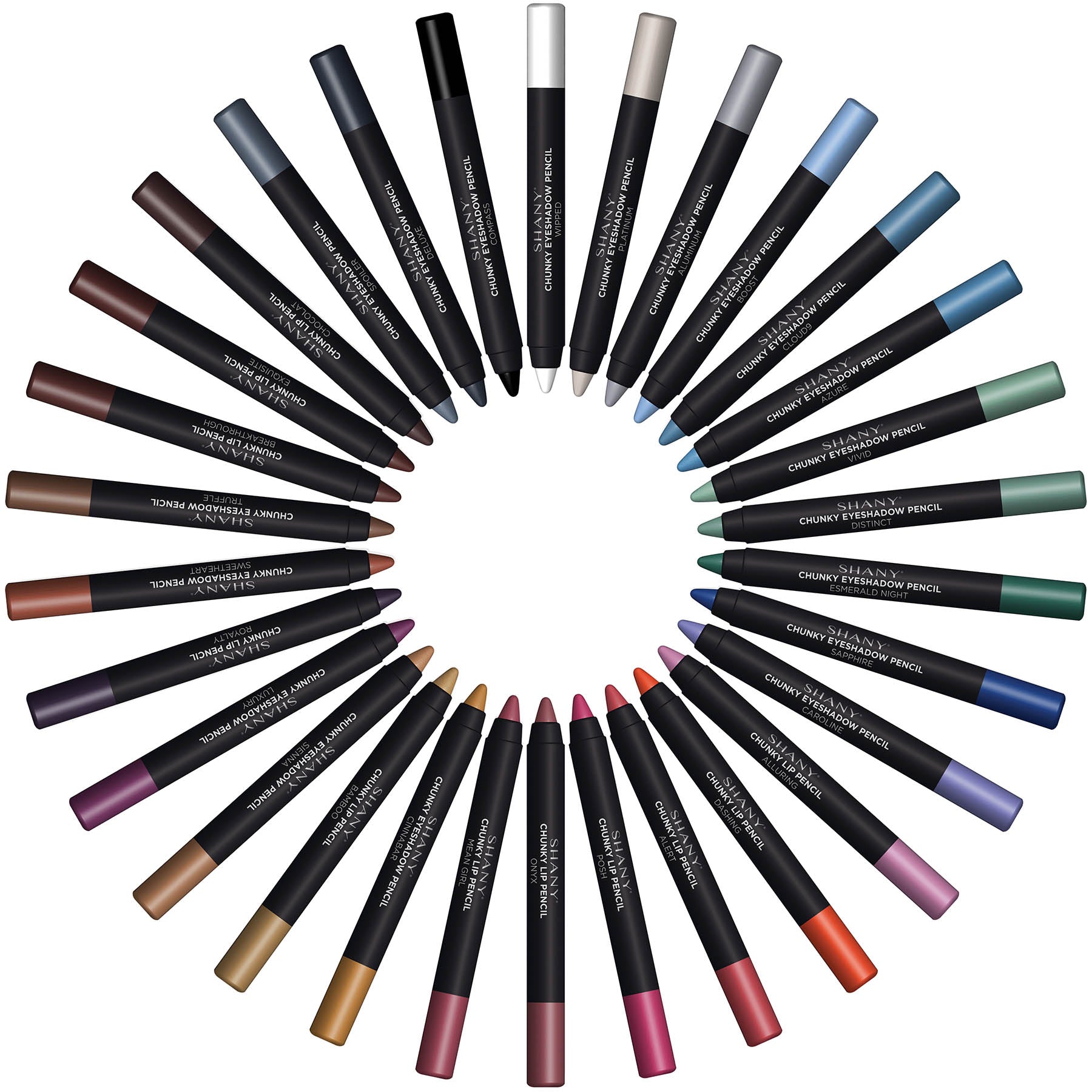 Chunky Makeup Pencils For Eyes and Lips W Vitamin E & Aloe Vera - 30 Colors-1
