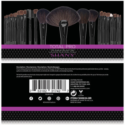 Studio Quality Total Pro Cosmetic Brush Set with Leather Pouch, 24 Count-2